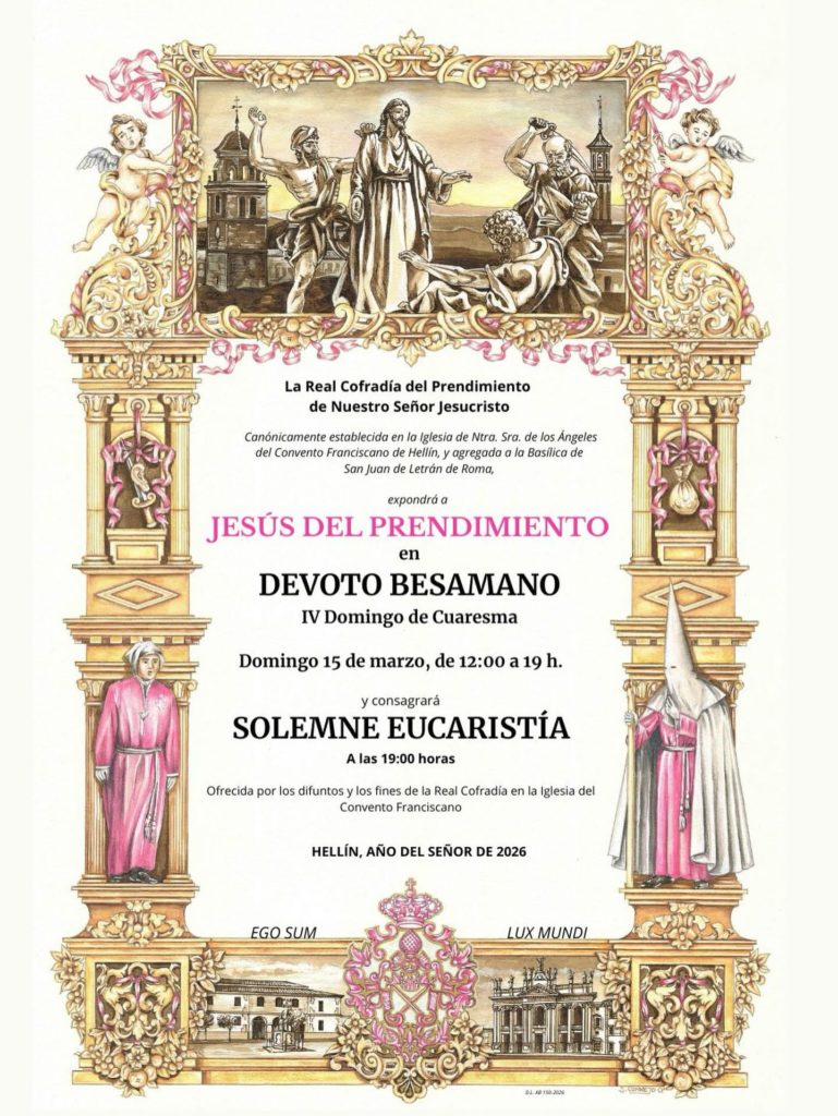 Jesús del Prendimiento estará en besamanos este domingo con motivo del aniversario fundacional de la Cofradía